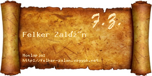 Felker Zalán névjegykártya
